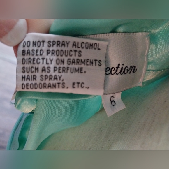 NWT Princess Collection Aqua Marine Beaded Spaghetti Strap Gown Size 6 - Picture 10 of 16